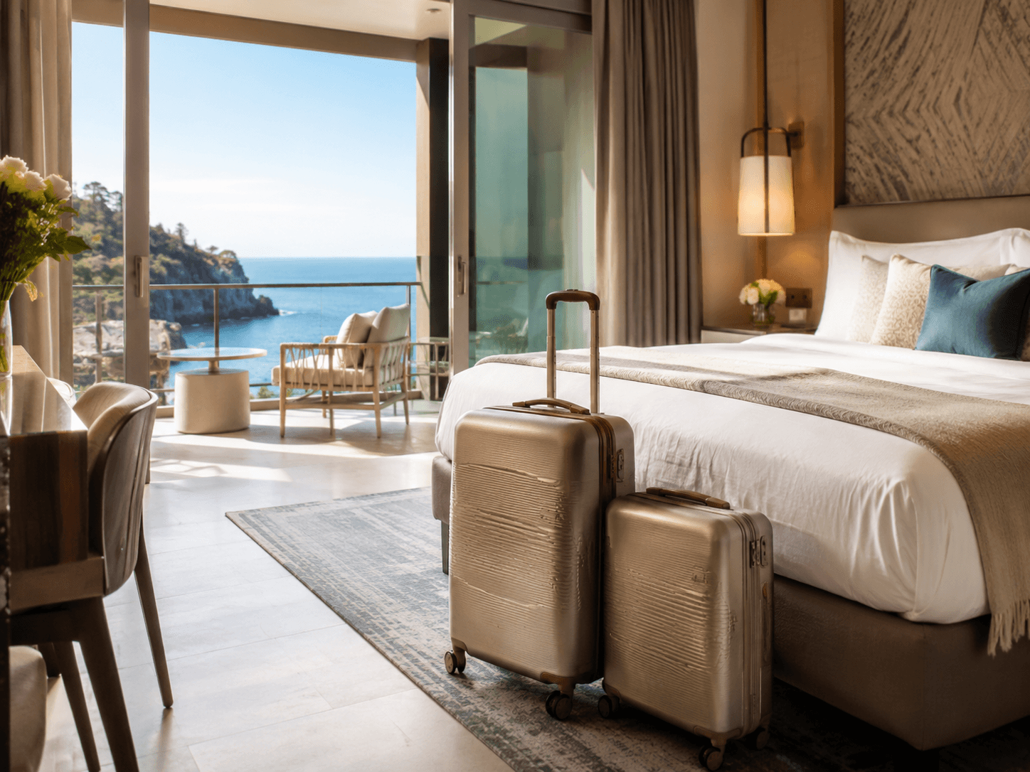 Habitación de hotel con vista al mar
